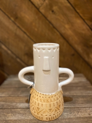 Aztec White vase
